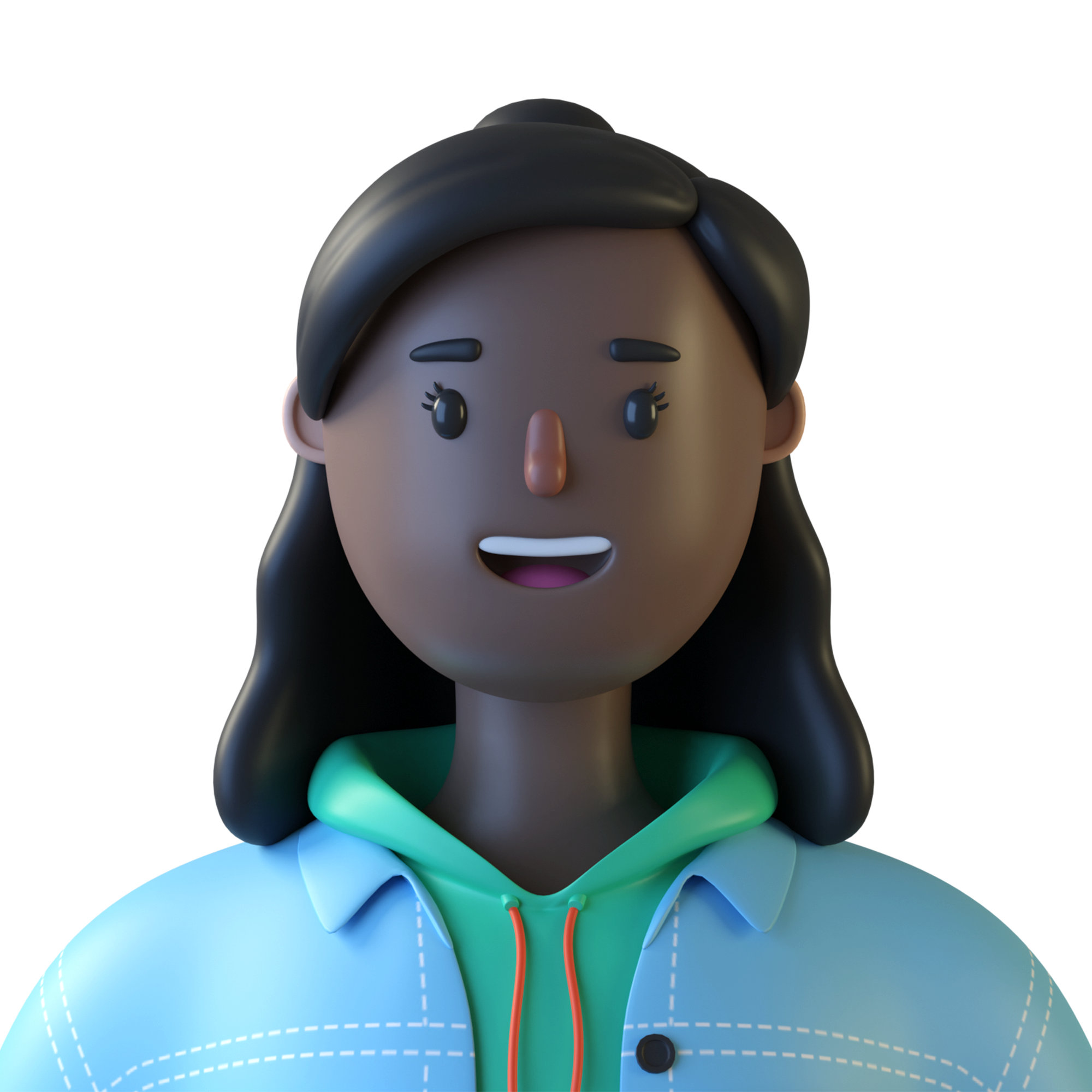 3D girl in a hoodie